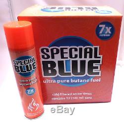 96 Cans Butane Gas Special Blue 7X refined. Lighter Refill Wholesale Fuel