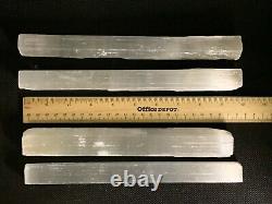 9-10 Selenite Long Sticks, Bar, Wand, White Healing Stone, Wholesale Bulk Lot