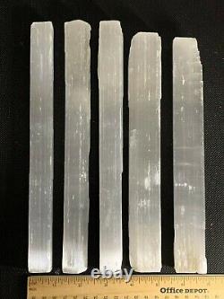 9-10 Selenite Long Sticks, Bar, Wand, White Healing Stone, Wholesale Bulk Lot