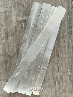 9-10 Selenite Long Sticks, Bar, Wand, White Healing Stone, Wholesale Bulk Lot