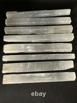 9-10 Selenite Long Sticks, Bar, Wand, White Healing Stone, Wholesale Bulk Lot