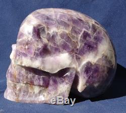 9 Huge Crystal Skull, Carved Chevron Amethyst 8.940 kg Wholesale Brazil