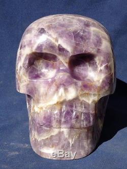 9 Huge Crystal Skull, Carved Chevron Amethyst 8.940 kg Wholesale Brazil