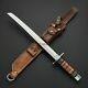 Awesome Custom Handmade 25.50 Inches D2 Tool Steel Hunting Sword With Sheath