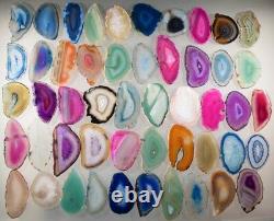 Agate Geode Slab Lot of 100 Quartz Polished Both Sides Agate Geode Slices Lot #1