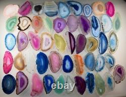 Agate Geode Slab Lot of 100 Quartz Polished Both Sides Agate Geode Slices Lot #1