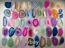 Agate Geode Slab Lot of 100 Quartz Polished Both Sides Agate Geode Slices Lot #1