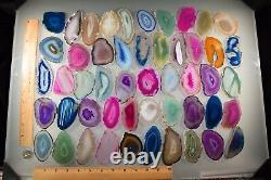 Agate Geode Slab Lot of 100 Quartz Polished Both Sides Agate Geode Slices Lot #1