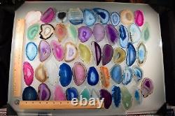 Agate Geode Slab Lot of 100 Quartz Polished Both Sides Agate Geode Slices Lot #1