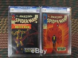 Amazing Spider-Man #50 1st App of Kingpin Plus Spiderman #28 Molten Man Both CGC