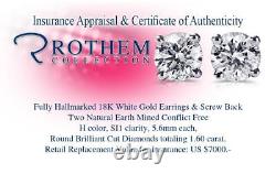 Anniversary 1.60 CT H SI1 Martini Diamond Stud Earrings 18K White Gold 29354388