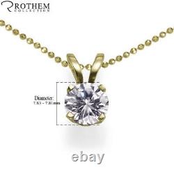 Anniversary Real 2.00 CT D I2 Diamond Pendant Necklace 14K Yellow Gold 54561272