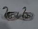 Antique Bowls Pair Of Swan Bird Nut Dishes American Sterling Silver