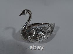 Antique Bowls Pair of Swan Bird Nut Dishes American Sterling Silver