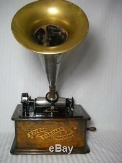 Antique Edison Standard Cylinder Phonograph 2/4 Minute Gearing & Two Reproducers