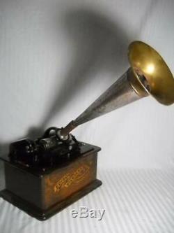 Antique Edison Standard Cylinder Phonograph 2/4 Minute Gearing & Two Reproducers