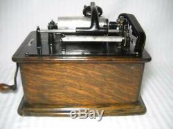 Antique Edison Standard Cylinder Phonograph 2/4 Minute Gearing & Two Reproducers