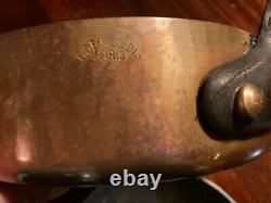Antique Set 4, E Dehillerin, Paris sign copper pans, (sizes 8,7-1/4,6-1/2,5-1/2)