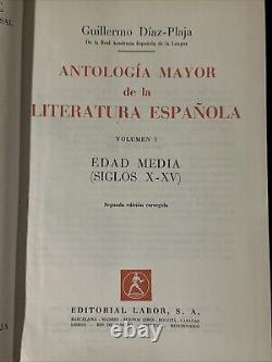 Antología Mayor de la Literatura Española, Guillermo Díaz-Plaja 1969 Volumes 1-4
