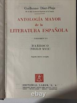 Antología Mayor de la Literatura Española, Guillermo Díaz-Plaja 1969 Volumes 1-4