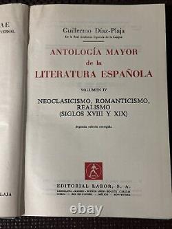 Antología Mayor de la Literatura Española, Guillermo Díaz-Plaja 1969 Volumes 1-4