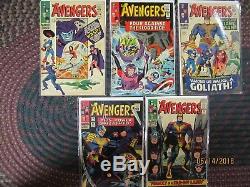 Avengers 26 consecutive early Issues, 3 are CGC graded, issues 5 thru 30