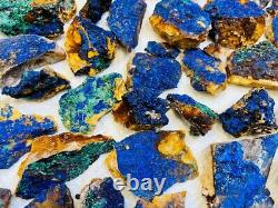 Azurite Raw Crystal Stones Specimen with Malachite, Wholesale Bulk Lot