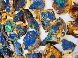 Azurite Raw Crystal Stones Specimen with Malachite, Wholesale Bulk Lot