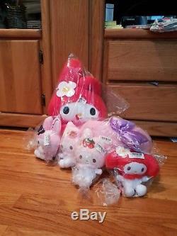 BNWT My Melody 6 Plushie Set Strawberry Flowers Cute Sanrio 2018 Japan