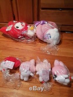 BNWT My Melody 6 Plushie Set Strawberry Flowers Cute Sanrio 2018 Japan