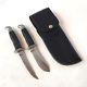 Buck Knife 2 Fixed Blade Set With Leather Sheath #103 & #118 Vintage 1972-1986