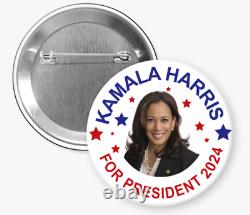 BULK/WHOLESALE Kamala Harris President 2024 buttons Set of 6 Buttons 25-pack