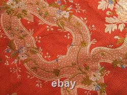 BY YD 100%Silk Lampas Basilica Crimson Red French Court Lace