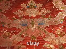 BY YD 100%Silk Lampas Basilica Crimson Red French Court Lace