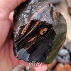 B Grade Tri-Flow Obsidian Rough! Old Stock Lapidary Wholesale