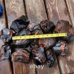 B Grade Tri-Flow Obsidian Rough! Old Stock Lapidary Wholesale