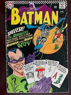 Batman #170,172,173,174,175,176,177,178,179 (9 comic lot) DC Silver Age