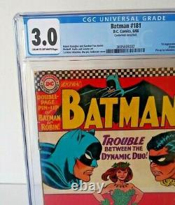 Batman #181 CGC 3.0 1st Poison Ivy 1966 Silver Pin-Up NEW Case & 181 FREE Ship