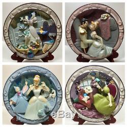 Beautiful Four Piece Cinderella Disney 3D Plates SET