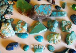 Bisbee Turquoise Estate Huge Lot Gems Gemstones Rough Cabs Minerals Wholesale