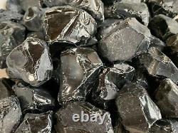 Black Obsidian Rough Stones, Grade A + Raw Black Obsidian, Wholesale Bulk Lot