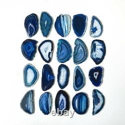 Blue Agate Slices 2.5-3.75 Long, Bulk Placecards Place Cards Geode Wholesale