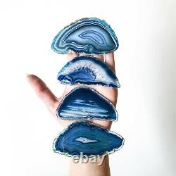 Blue Agate Slices 2.5-3.75 Long, Bulk Placecards Place Cards Geode Wholesale