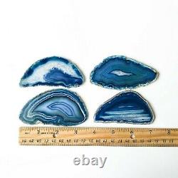 Blue Agate Slices 2.5-3.75 Long, Bulk Placecards Place Cards Geode Wholesale