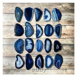 Blue Agate Slices 2.5-3.75 Long, Bulk Placecards Place Cards Geode Wholesale