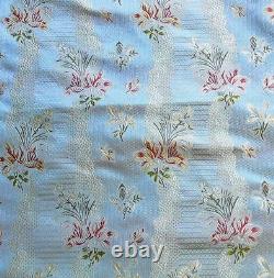 Bty Garden Trail 100% Silk Lampas French Lace Orchid Cornflower Blue 1378