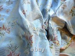 Bty Garden Trail 100% Silk Lampas French Lace Orchid Cornflower Blue 1378