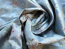 Bty Garden Trail 100% Silk Lampas French Lace Orchid Cornflower Blue 1378