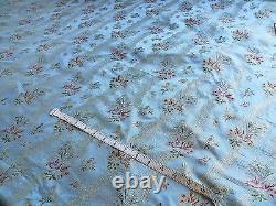 Bty Garden Trail 100% Silk Lampas French Lace Orchid Cornflower Blue 1378