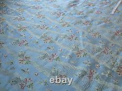 Bty Garden Trail 100% Silk Lampas French Lace Orchid Cornflower Blue 1378